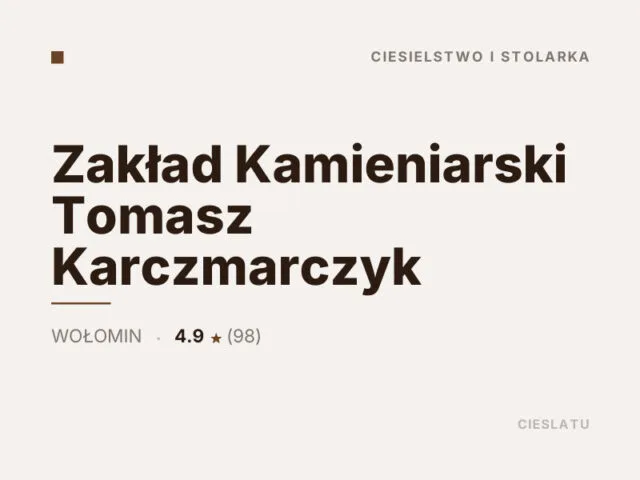 Zakład Kamieniarski Tomasz Karczmarczyk